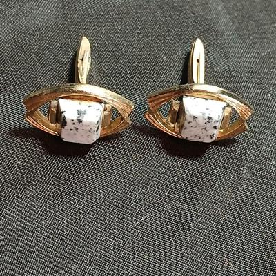 Vintage 2 sets of matching 70's tie clips & cuff links