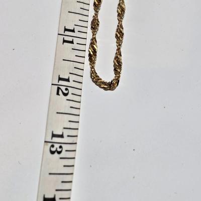Six gold toned necklace chains - braided and thick chain