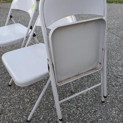 3 metal folding chairs
