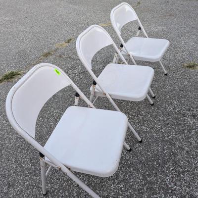 3 metal folding chairs