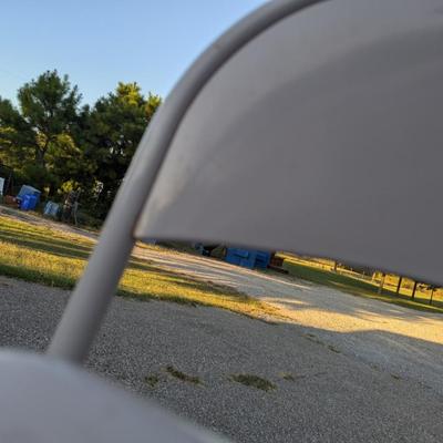 3 metal folding chairs