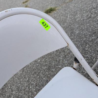 3 metal folding chairs