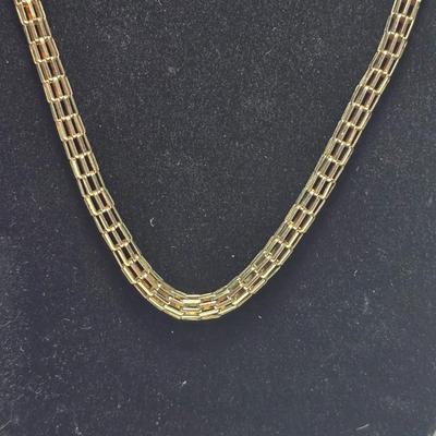 Silver tone Necklace Chain with several pairs of pierced earrings and silver tone bangle bracelet