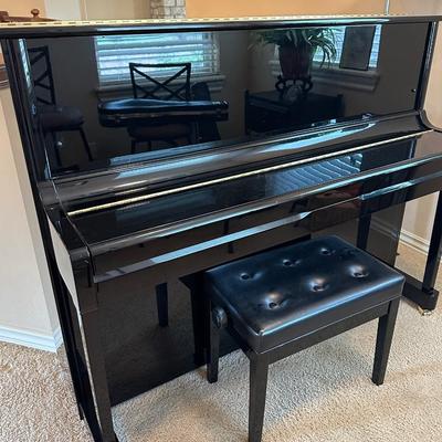 Kawai K-3 piano w original red dust cover