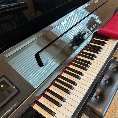 Kawai K-3 piano w original red dust cover