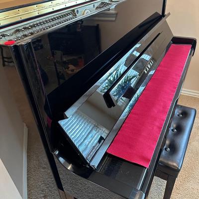 Kawai K-3 piano w original red dust cover
