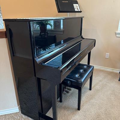 Kawai K-3 piano w original red dust cover