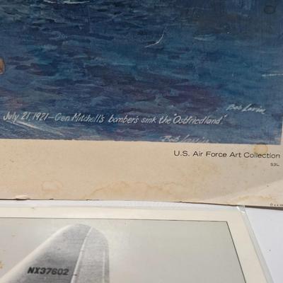 Military aviation - Bob Lavin General Mitchell's Bombers sink the OstFriedland 7 / 1921 with Spruce Goose & Queen Mary placemats
