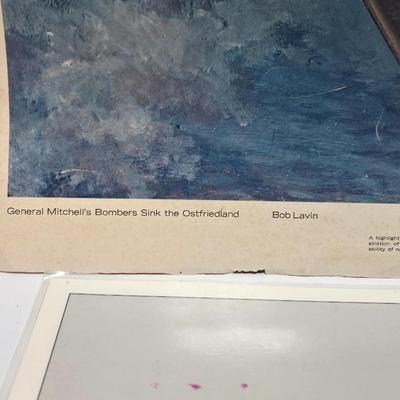 Military aviation - Bob Lavin General Mitchell's Bombers sink the OstFriedland 7 / 1921 with Spruce Goose & Queen Mary placemats