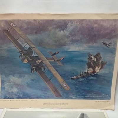 Military aviation - Bob Lavin General Mitchell's Bombers sink the OstFriedland 7 / 1921 with Spruce Goose & Queen Mary placemats