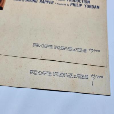 Two 1949 Columbia Pictures Corp. Anna Lacasta - Paulette Goddard - screen play Litho both numbered 49/408 tagboard posters