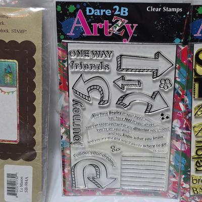 Crafting Stamps - Brand new - Dare 2B Artzy clear stamps - Red Rubber unmounted stamps - Unity stamp Company stamps