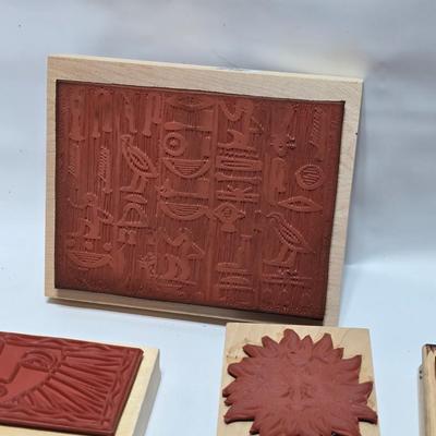 Mounted wood block stamps - large assortment - crafting stamps - Faces, Florals, Textures and more