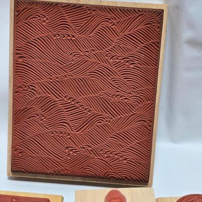 Mounted wood block stamps - large assortment - crafting stamps - Sun, leaves, grateful dead bear, dog and large variety