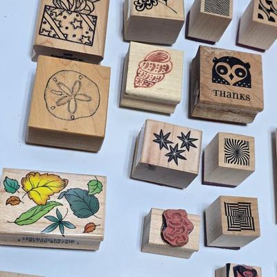 Mounted wood block stamps - large assortment - crafting stamps - Dogs, Wolf, Designs, Christmas, Large assortment
