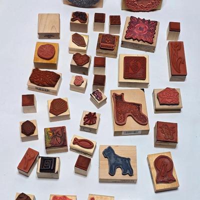 Mounted wood block stamps - large assortment - crafting stamps - Dogs, Wolf, Designs, Christmas, Large assortment
