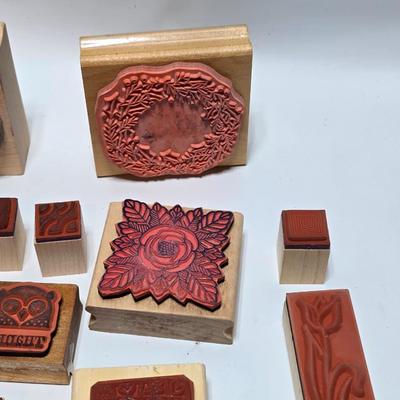 Mounted wood block stamps - large assortment - crafting stamps - Dogs, Wolf, Designs, Christmas, Large assortment