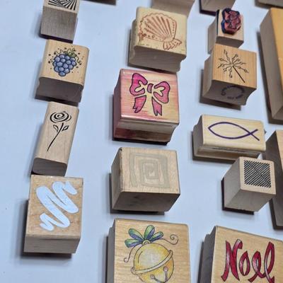 Mounted wood block stamps - large assortment - crafting stamps - Dogs, Wolf, Designs, Christmas, Large assortment