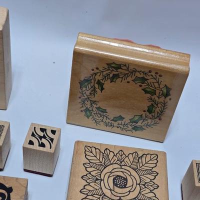 Mounted wood block stamps - large assortment - crafting stamps - Dogs, Wolf, Designs, Christmas, Large assortment
