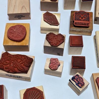 Mounted wood block stamps - large assortment - crafting stamps - Dogs, Wolf, Designs, Christmas, Large assortment