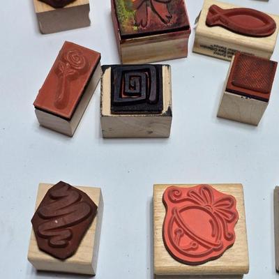 Mounted wood block stamps - large assortment - crafting stamps - Dogs, Wolf, Designs, Christmas, Large assortment