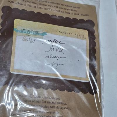 New sealed crafting stamps - Unity stamp co. & other new pre-cut un-mounted red rubber repositionable stamps