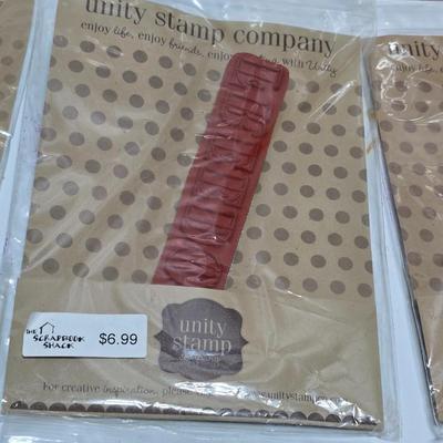 New sealed crafting stamps - Unity stamp co. & other new pre-cut un-mounted red rubber repositionable stamps