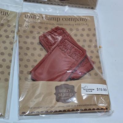 New sealed crafting stamps - Unity stamp co. & other new pre-cut un-mounted red rubber repositionable stamps