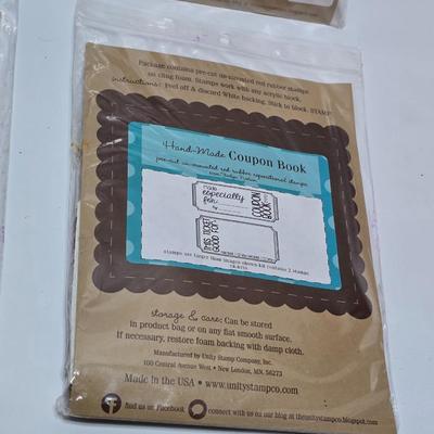 New sealed crafting stamps - Unity stamp co. & other new pre-cut un-mounted red rubber repositionable stamps
