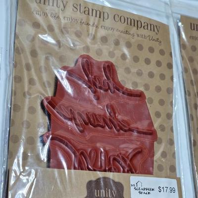 New sealed crafting stamps - Unity stamp co. & other new pre-cut un-mounted red rubber repositionable stamps