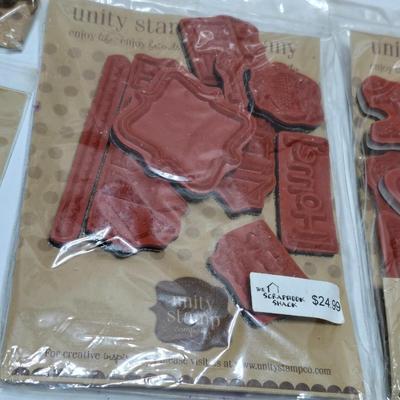 Brand new crafting stamps - Unity stamp Company - red rubber un-mounted stamps UNOPENED UNUSED