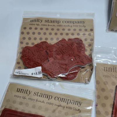 Brand new crafting stamps - Unity stamp Company - red rubber un-mounted stamps UNOPENED UNUSED