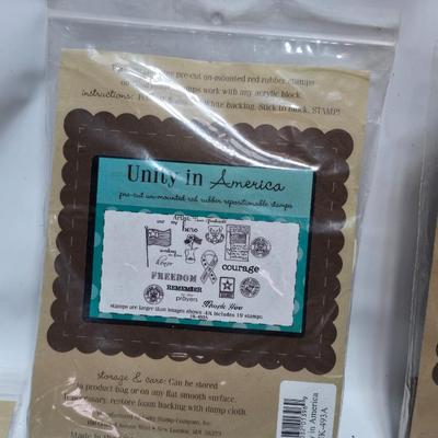 Brand new crafting stamps - Unity stamp Company - red rubber un-mounted stamps UNOPENED UNUSED