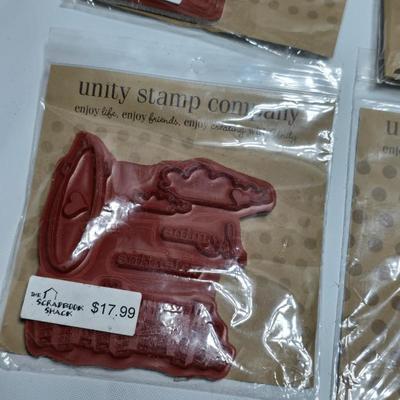 Brand new crafting stamps - Unity stamp Company - red rubber un-mounted stamps UNOPENED UNUSED