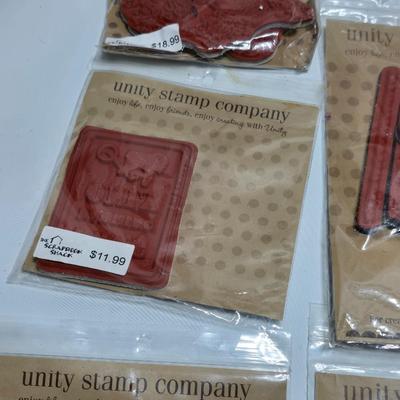 Brand new crafting stamps - Unity stamp Company - red rubber un-mounted stamps UNOPENED UNUSED