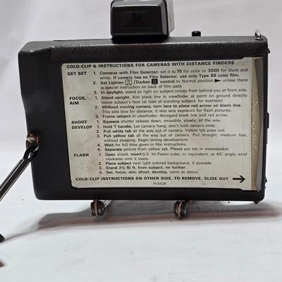 Vintage Polaroid Square Shooter land camera with distance finder and focused Flash in original box with contents and new sealed film.