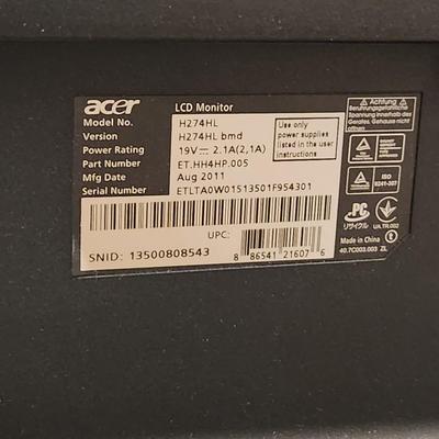 Computer tower Windows Pro 10, Acer LCD Monitor H274hl, Keyboard & mouse