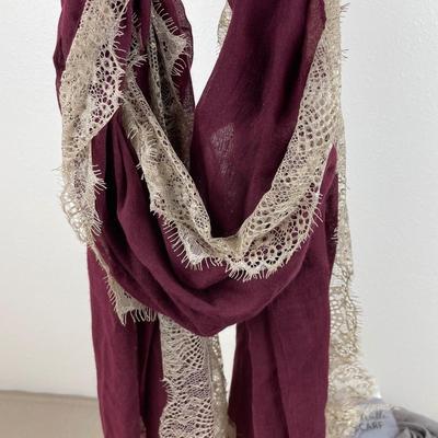 3 New Long Scarves with Lace