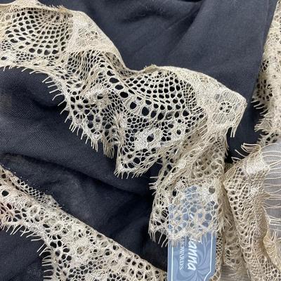 3 New Long Scarves with Lace