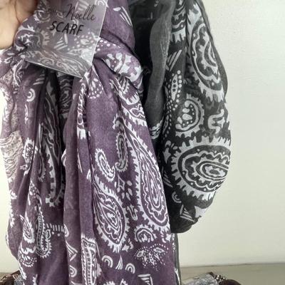 4 New Simply Noelle Long Paisley Scarves