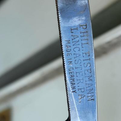 Lot of Vintage Straight Razors & Kriss Kross Stropper , Kobar Copper King Blue Steel, George Wostenholm,Eisemann's ,