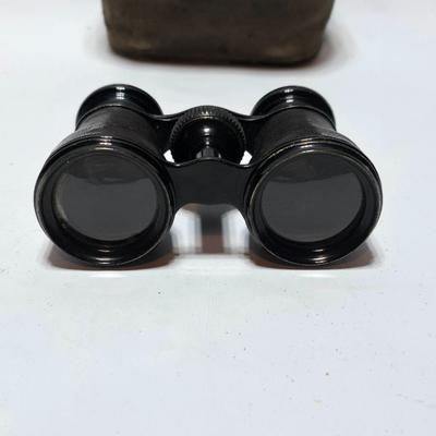 Antique opera glasses with leather case