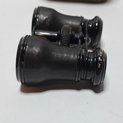 Antique opera glasses with leather case