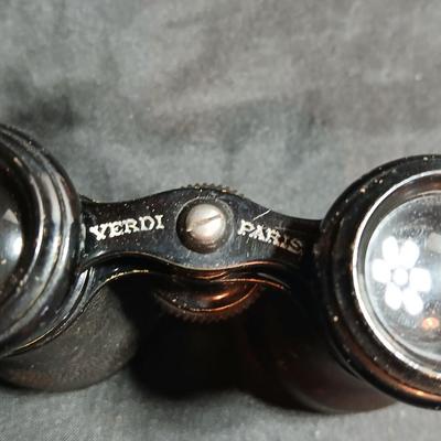 Antique opera glasses with leather case