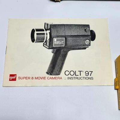 Clean - Vintage GAF Colt 97 Super 8 Zoom Movie Camera with accessories in original box