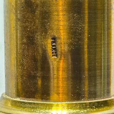 Immaculate! Antique 19th C. Small French Victorian Brass Scientific Travel Microscope with case & tweezers - marked FRANCE