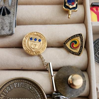 Jewelry Lot Mens & Womens Belt Buckles, Cufflinks, Awards Pins ,Money Clip, Earings, Pins .