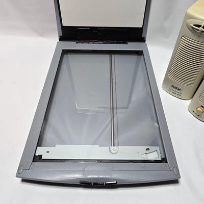 Computer accessories - Rockingfish Cooling stand - Canon scanner - Cricket wifi - and a pair of Juster speakers