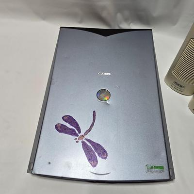 Computer accessories - Rockingfish Cooling stand - Canon scanner - Cricket wifi - and a pair of Juster speakers
