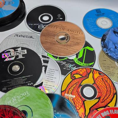 Huge assortment of CD Music discs without cases - Korn - 21 Guns - Austin Powers - Limp Biscuit - Cypress Hill and many more!
